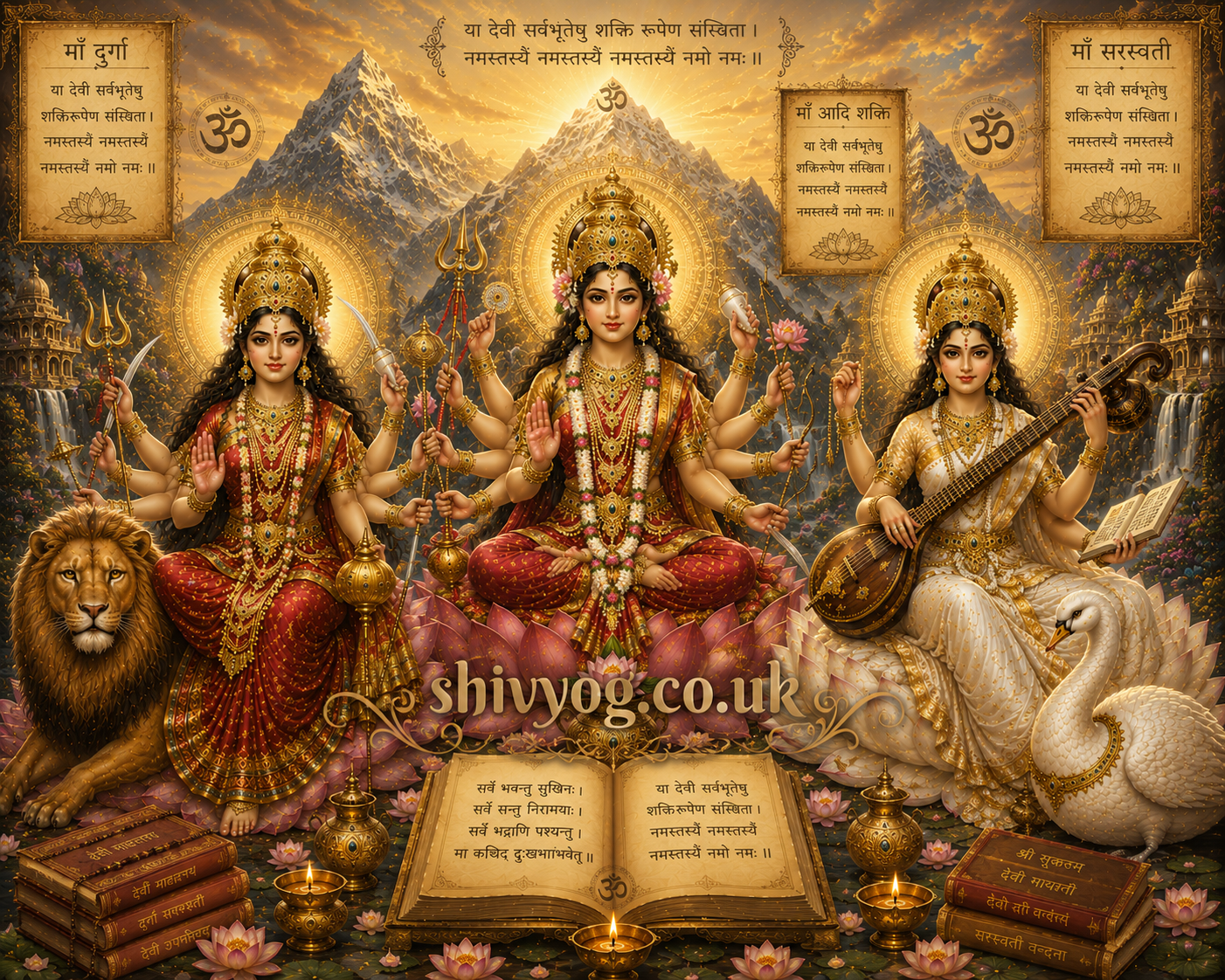 Maa Durga, Maa Adi Shakti and Maa Saraswati